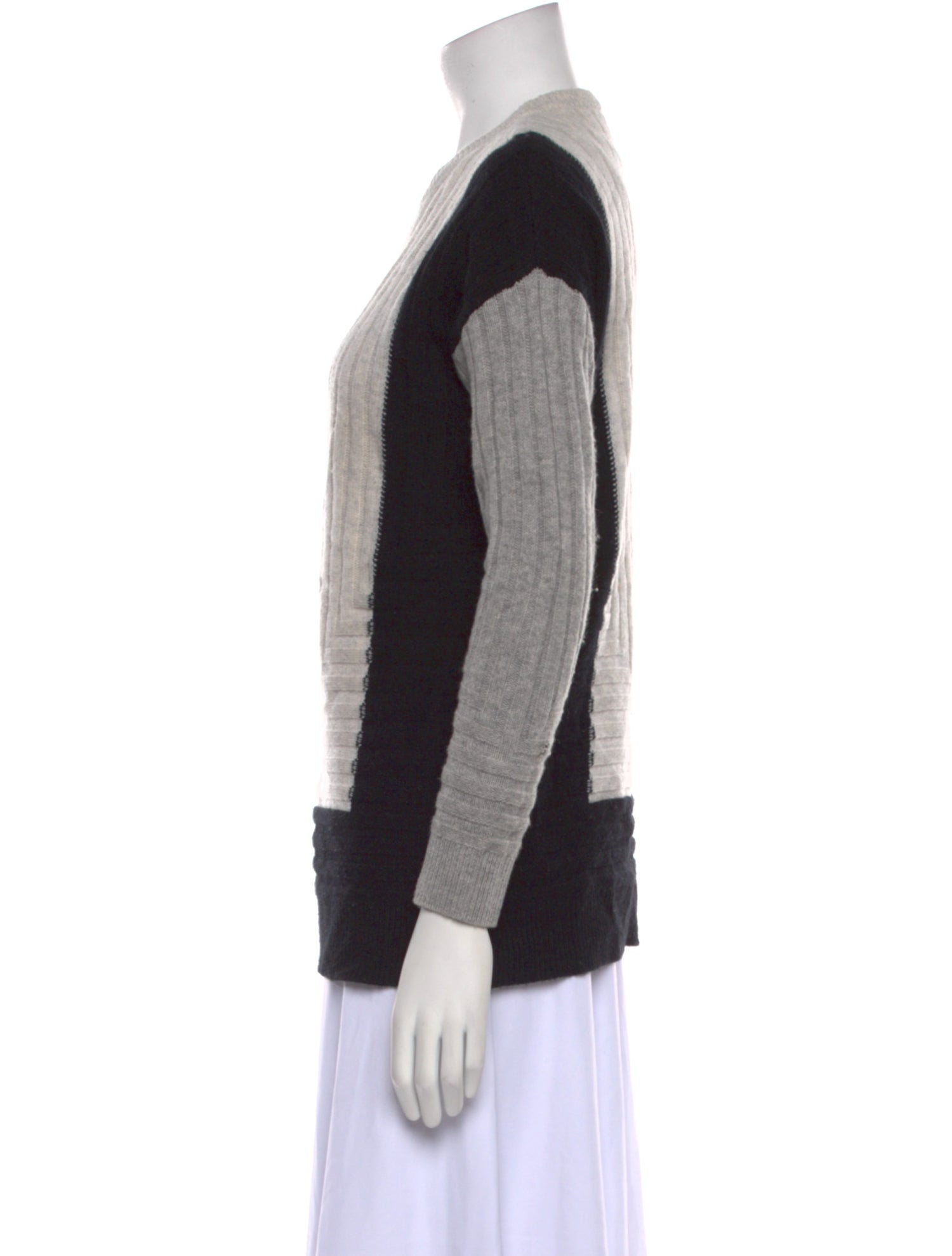 Vince Wool Colorblock Pattern Sweater