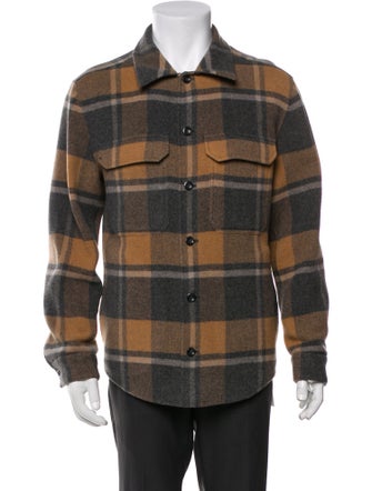Vince Plaid Print Trucker Jacket