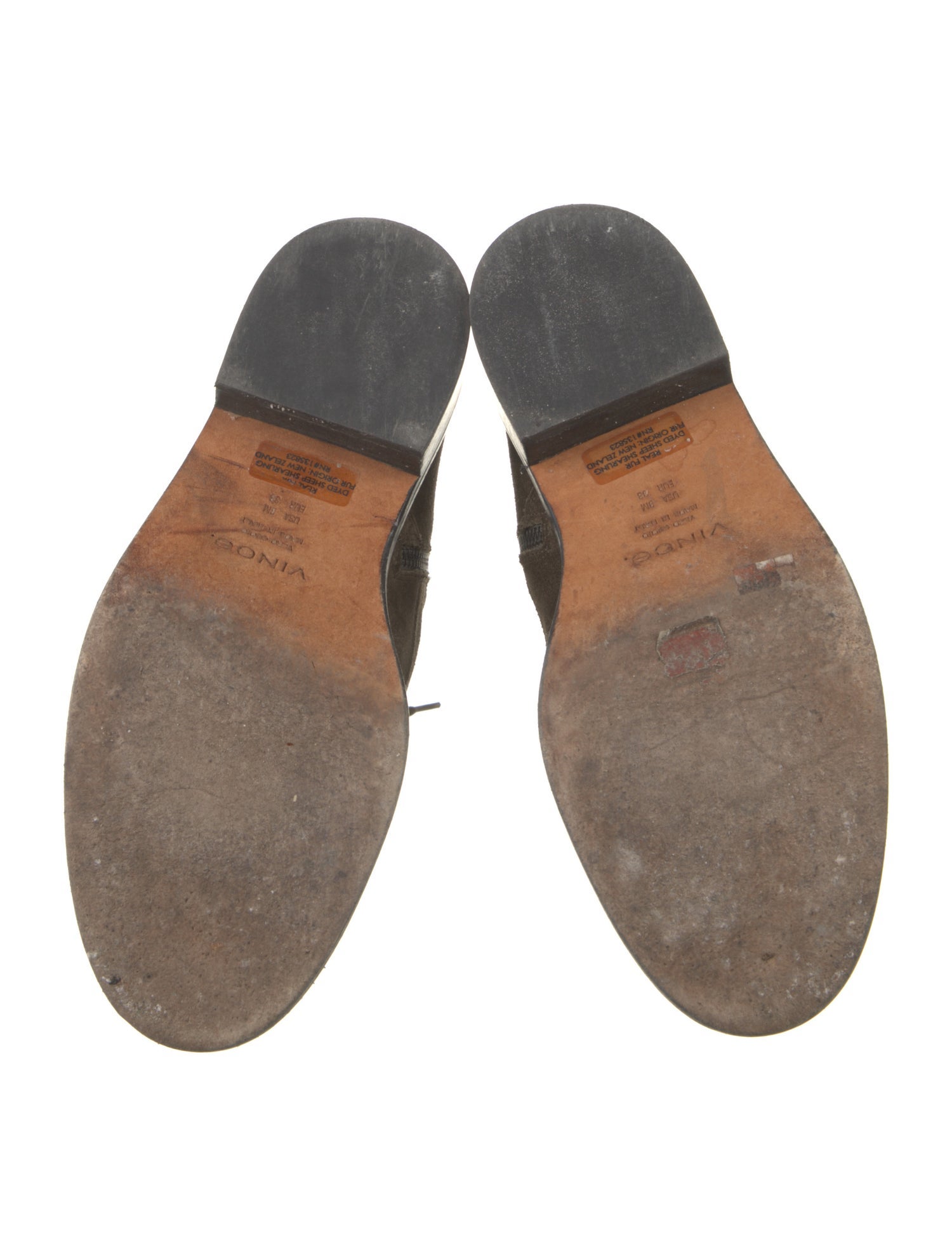 Vince Suede Fur Trim Combat Boots