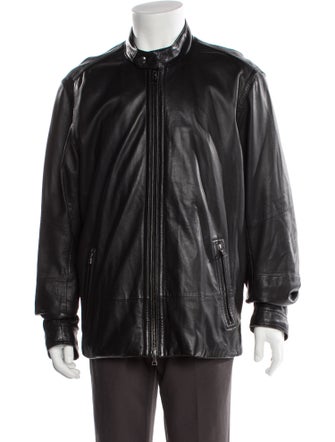 Vince Lamb Leather Windbreaker