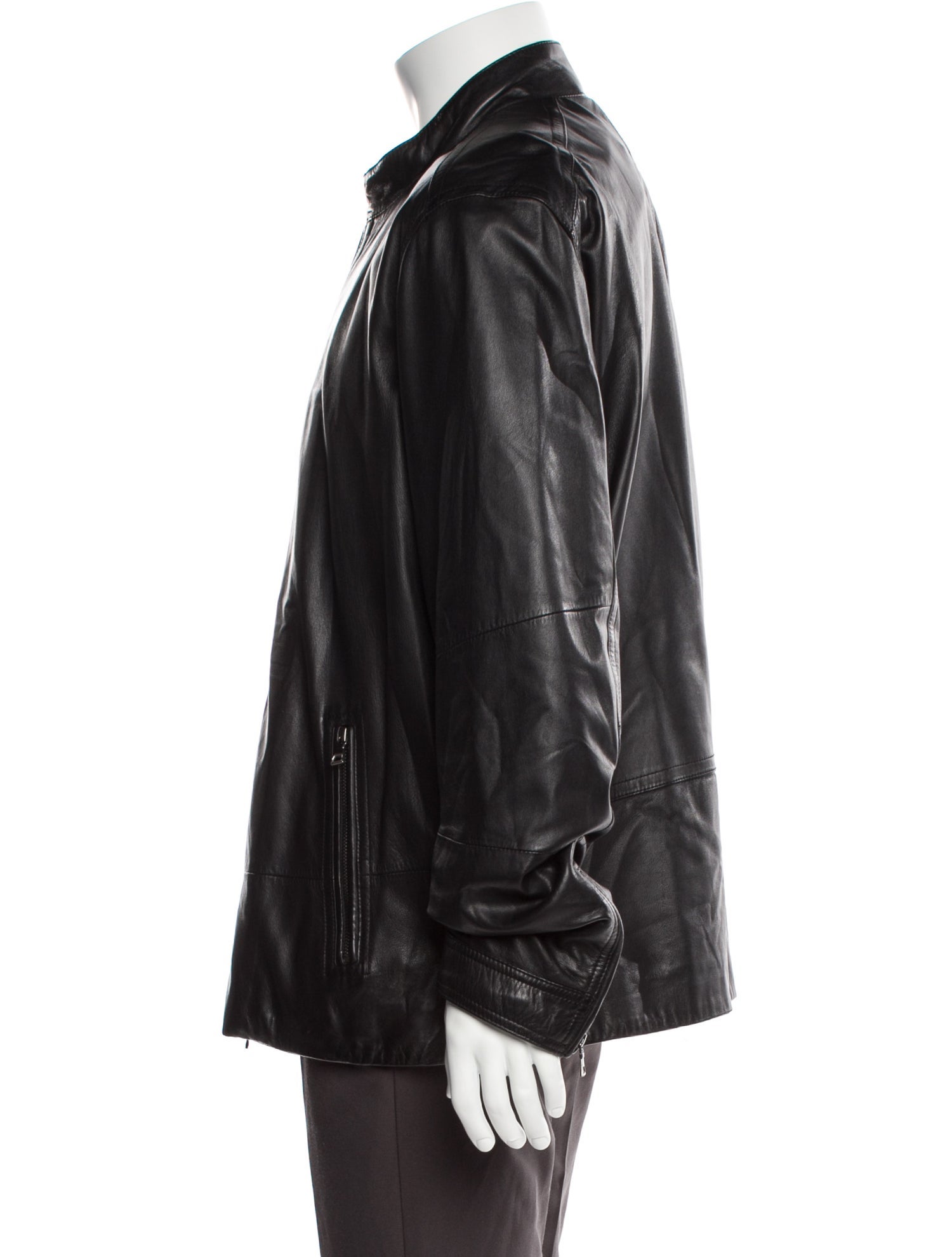 Vince Lamb Leather Windbreaker