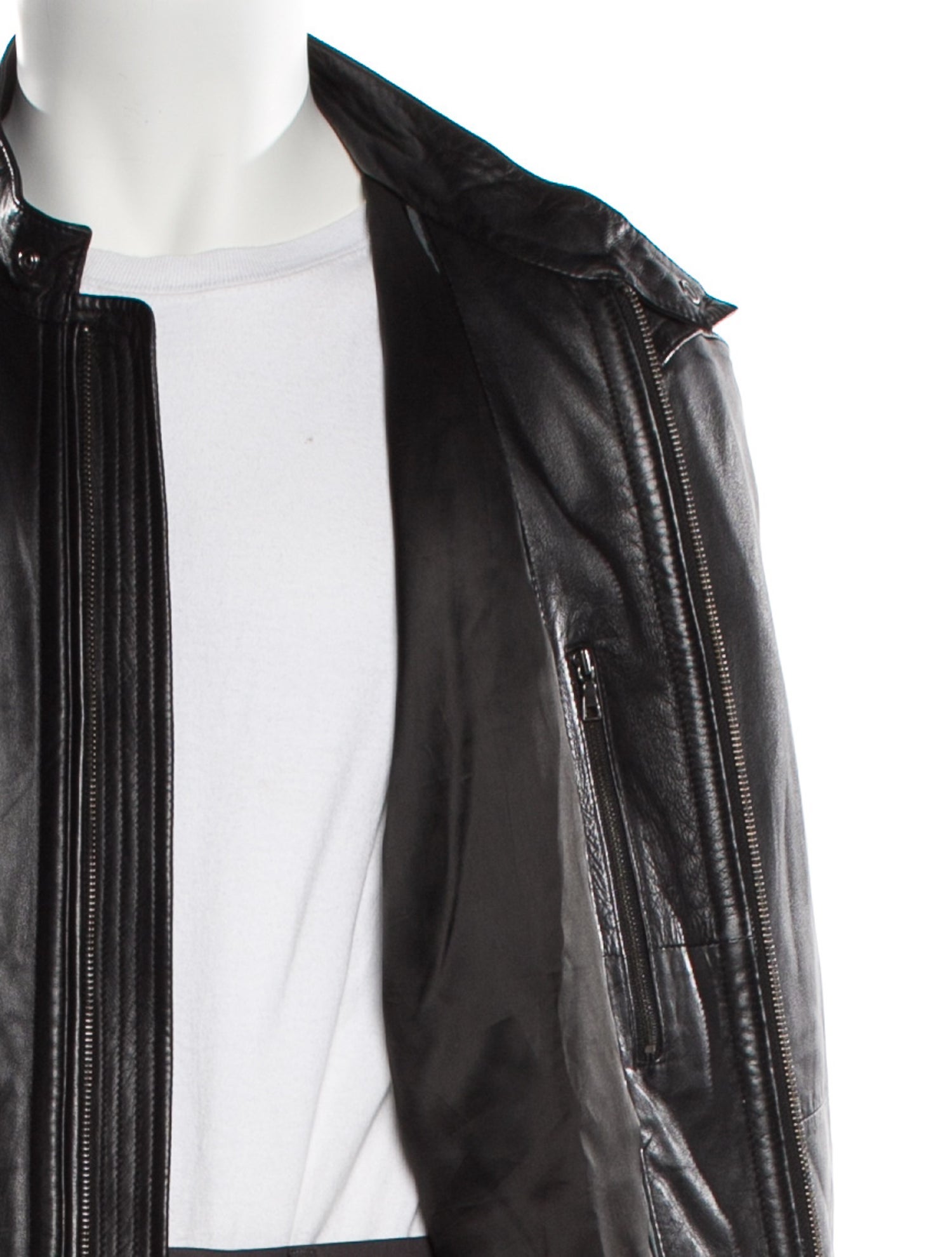 Vince Lamb Leather Windbreaker