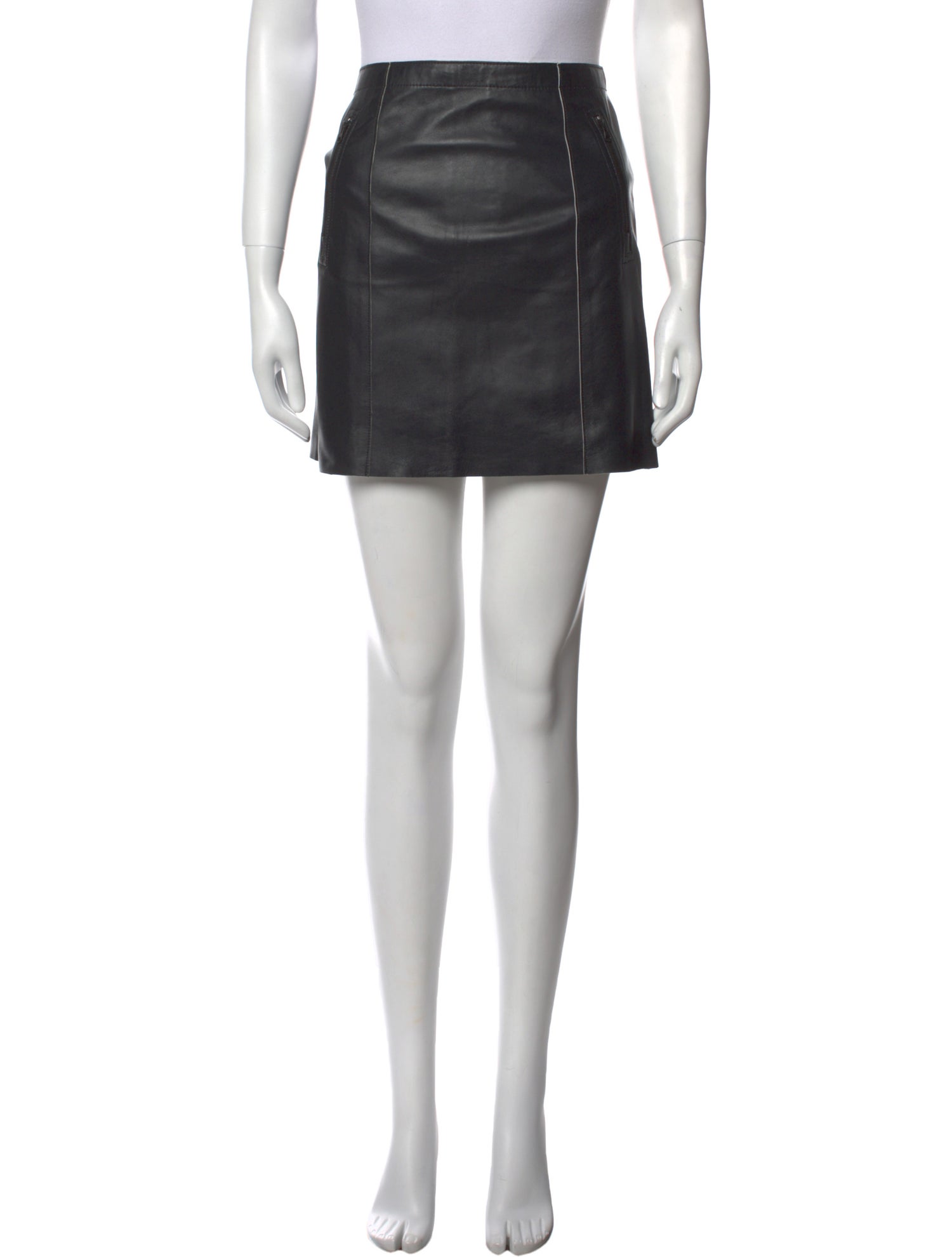 Vince Leather Mini Skirt
