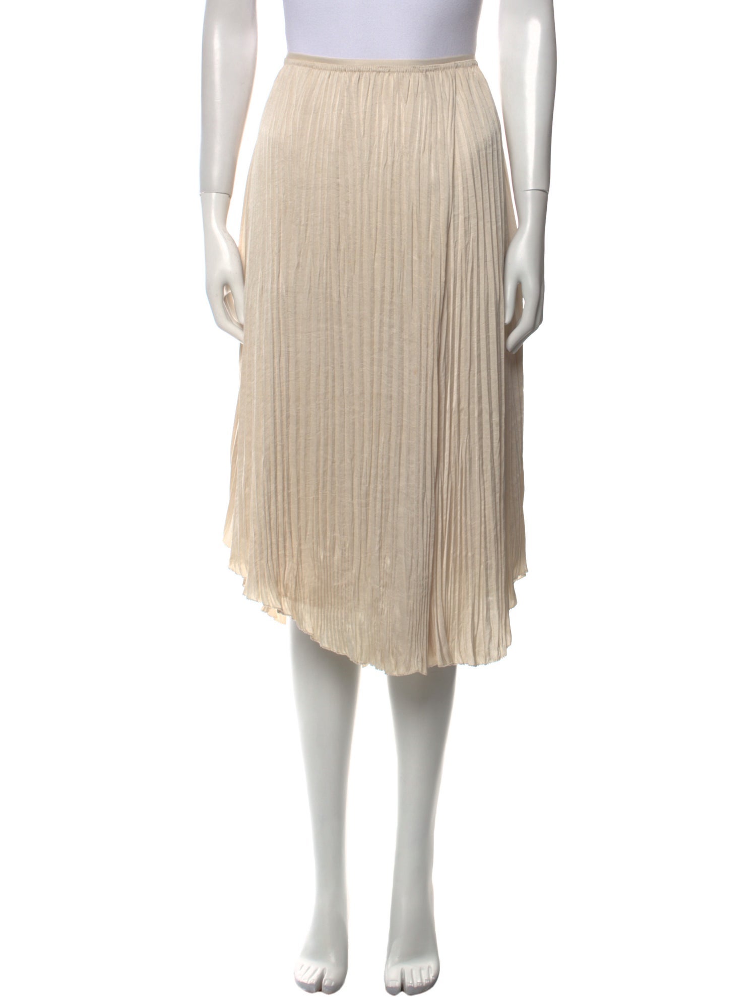 Vince Pleated Accents Knee-Length Skirt