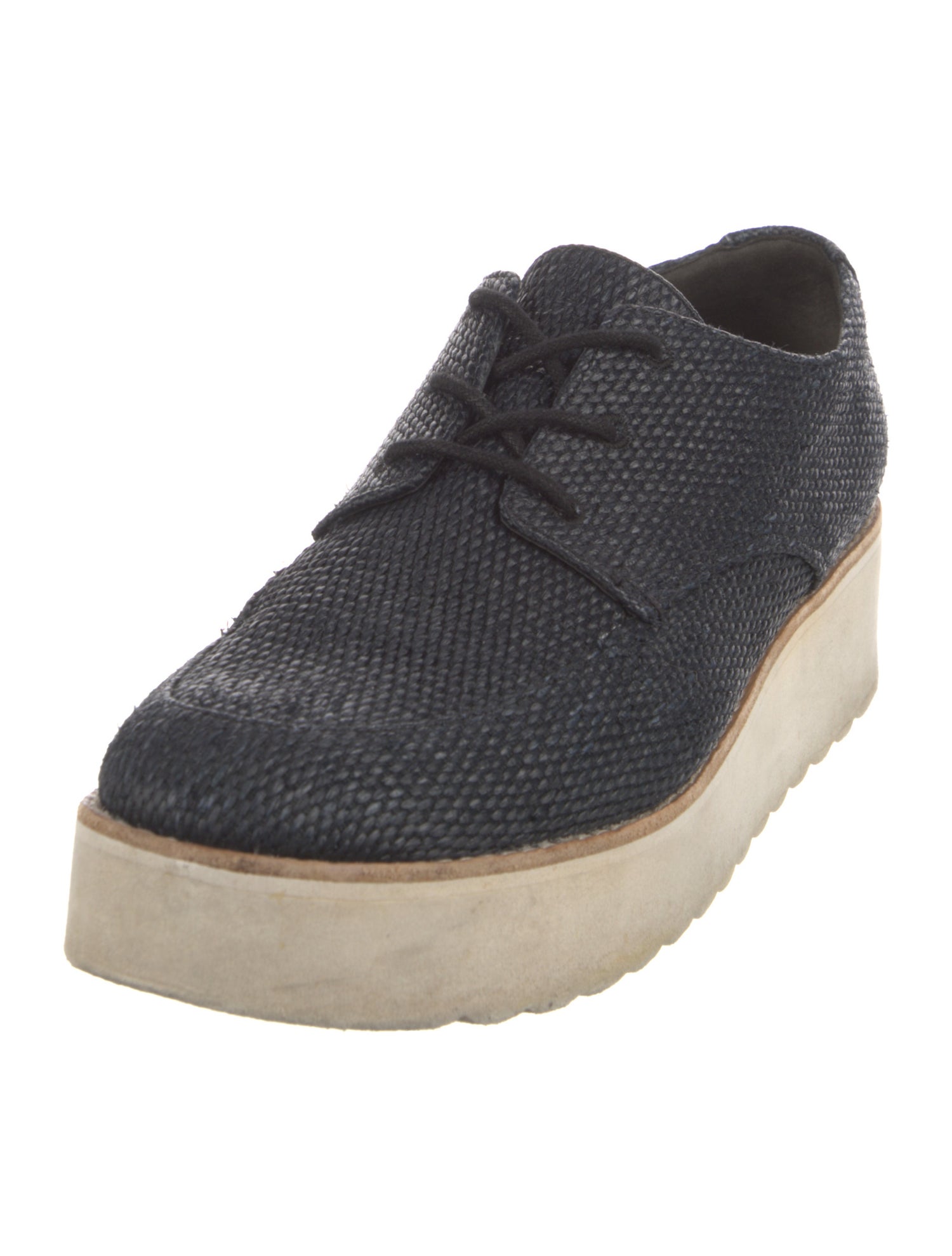 Vince Straw Leather Trim Embellishment Oxfords