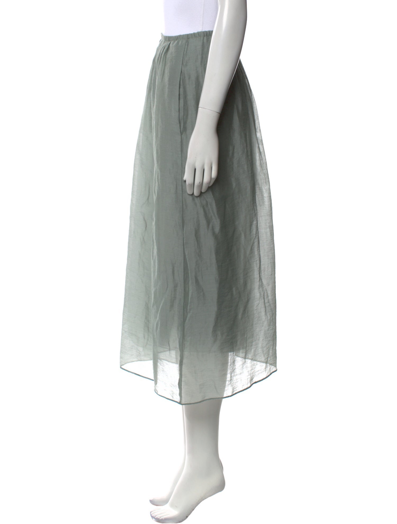 Vince Pleated Accents Midi Length Skirt