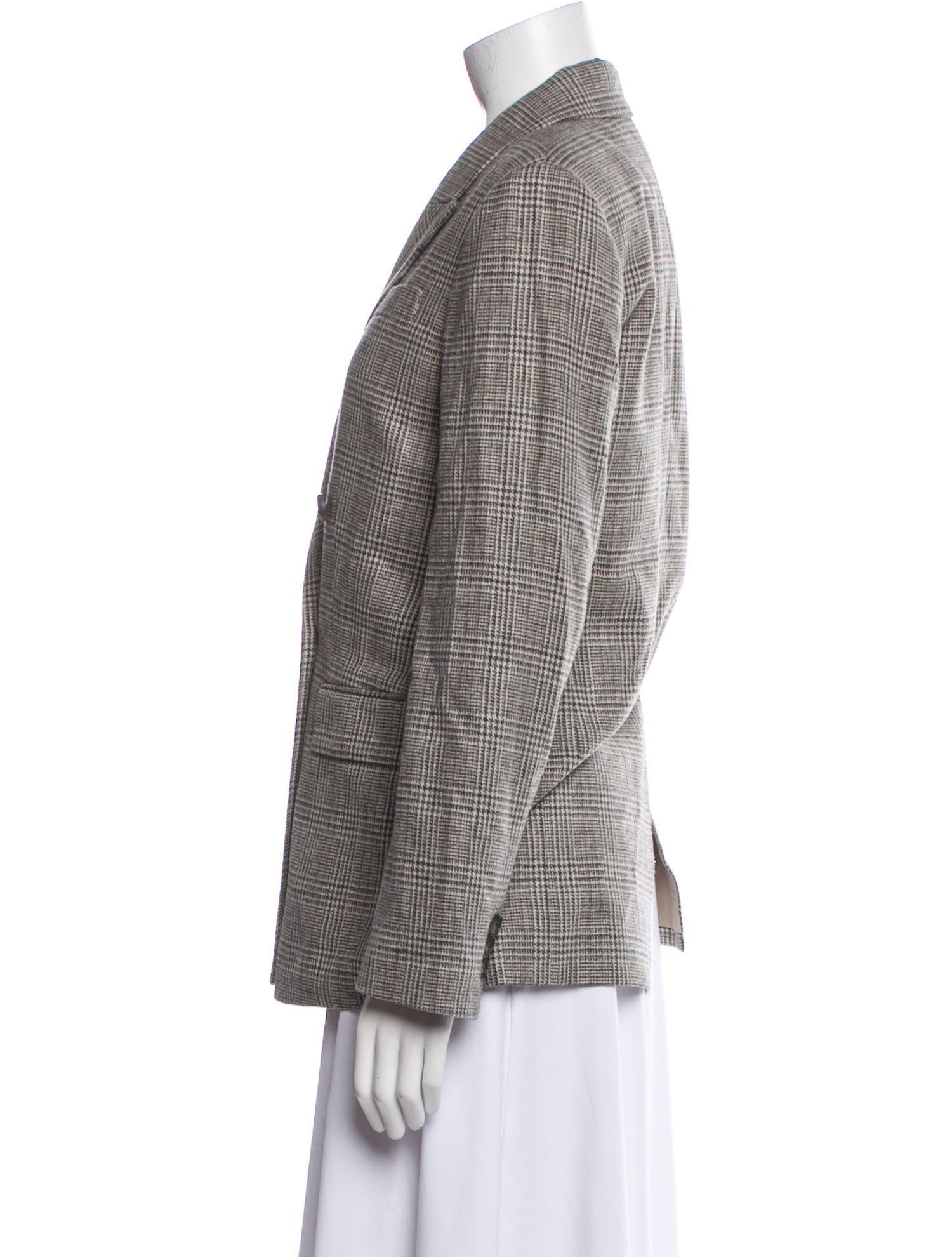 Vince Wool Plaid Print Blazer