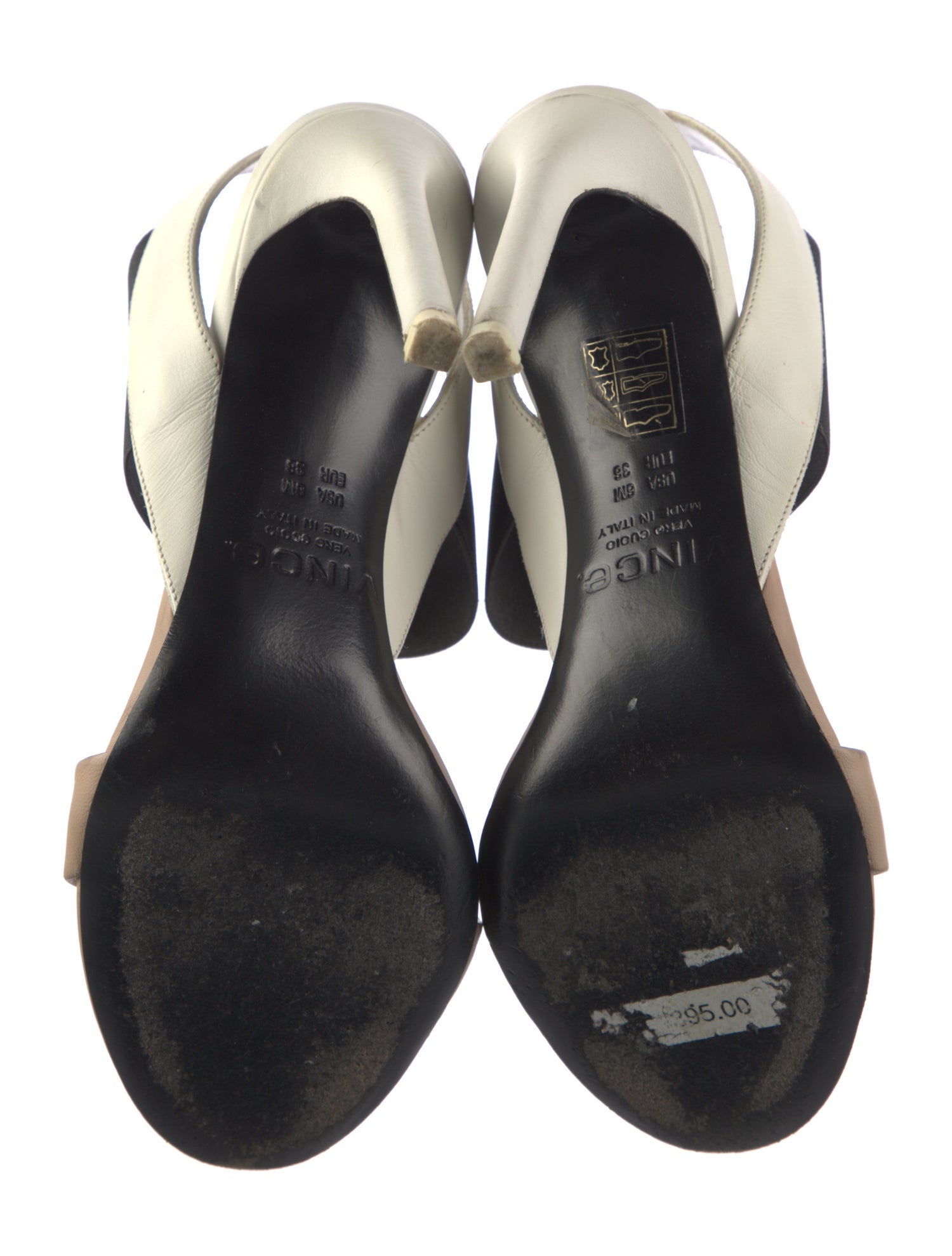 Vince Leather Printed Slingback Sandals