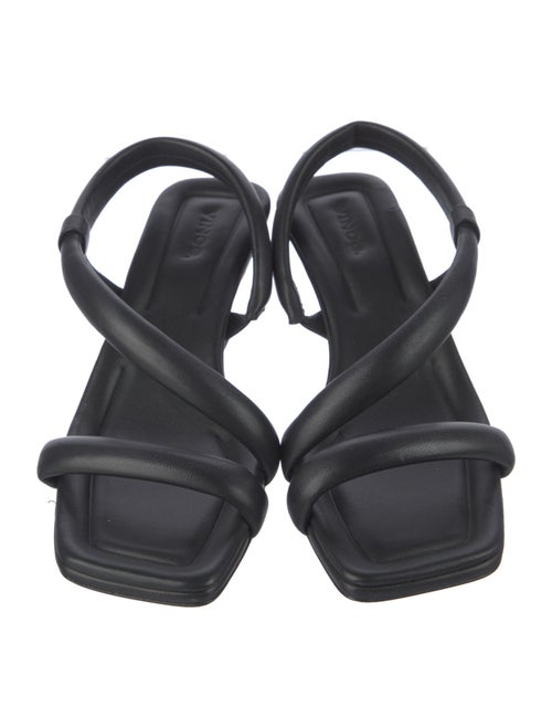 Vince Leather Cutout Accent Slingback Sandals