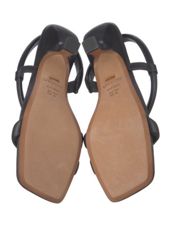 Vince Leather Cutout Accent Slingback Sandals