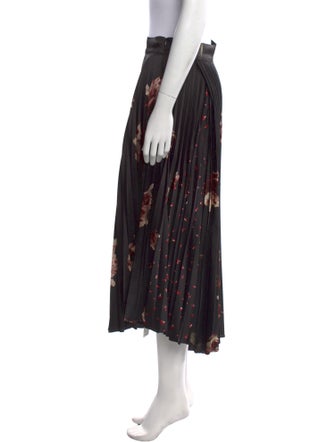 Vince Floral Print Midi Length Skirt