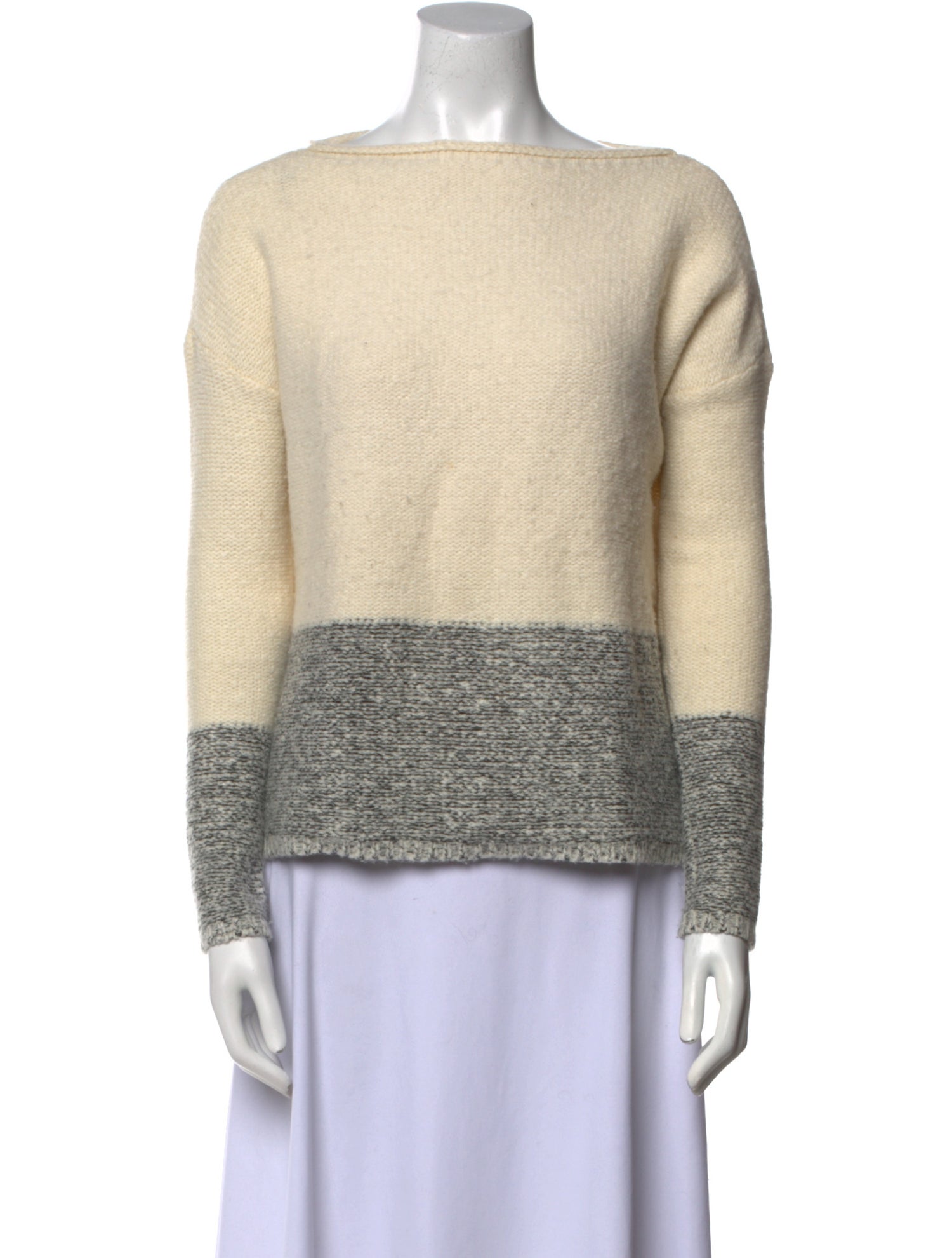 Vince Wool Colorblock Pattern Sweater