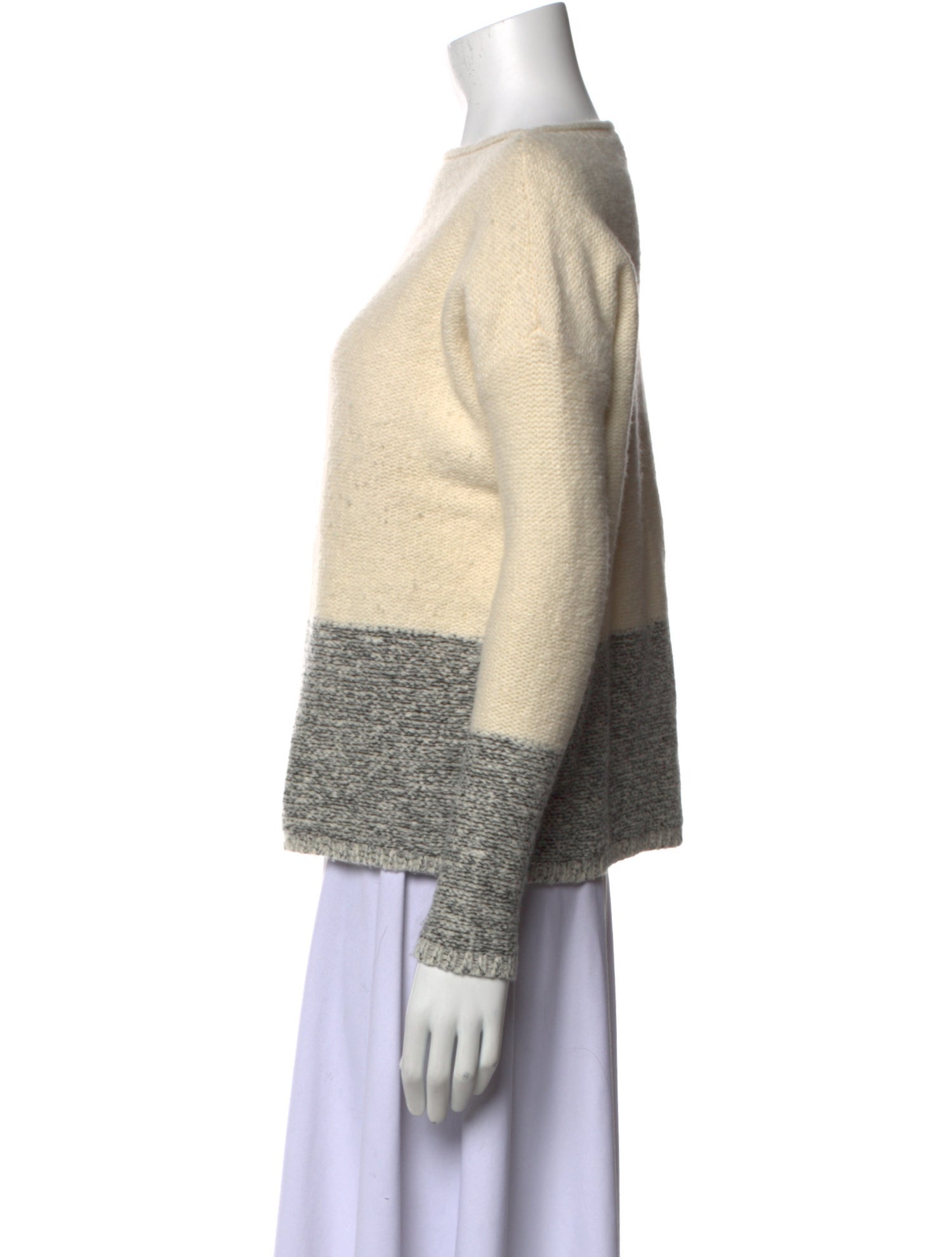Vince Wool Colorblock Pattern Sweater