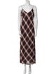 Vince Plaid Print Long Dress