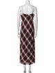 Vince Plaid Print Long Dress