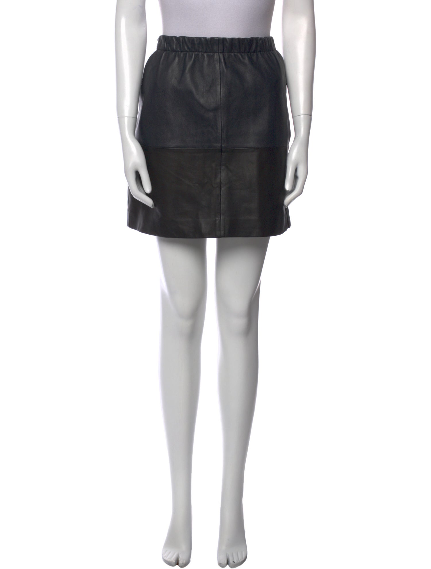 Vince Lamb Leather Mini Skirt