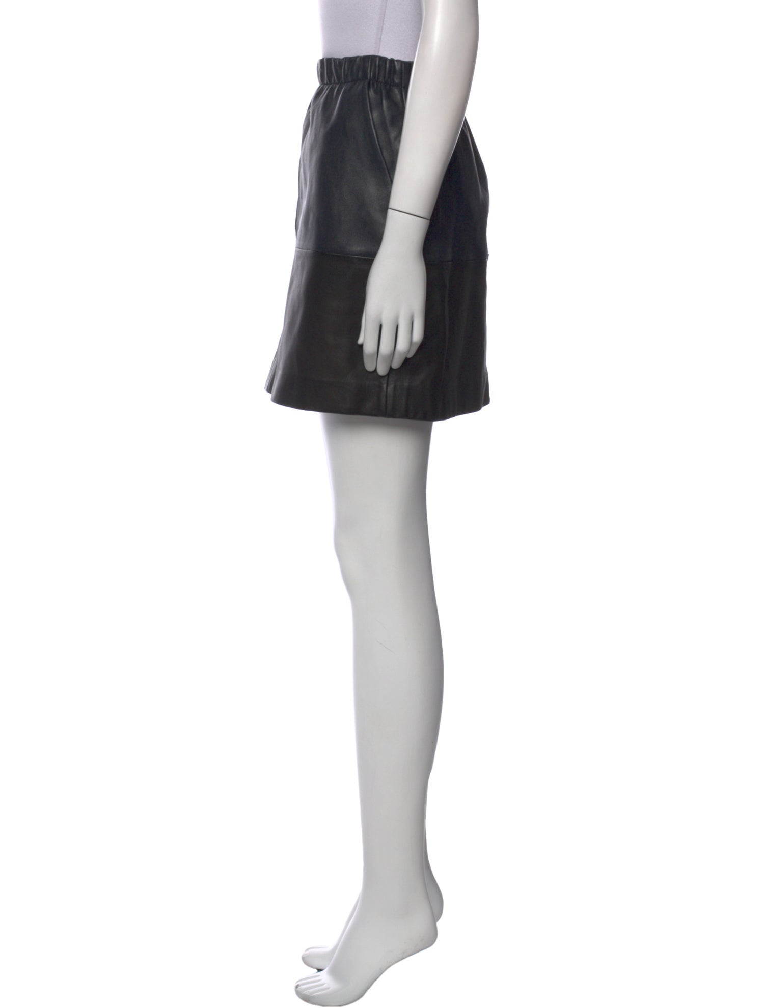 Vince Lamb Leather Mini Skirt