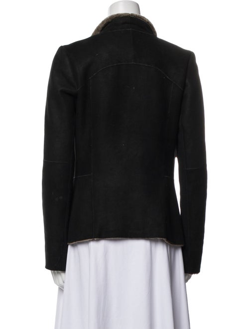 Vince Shearling Colorblock Pattern Fur Jacket