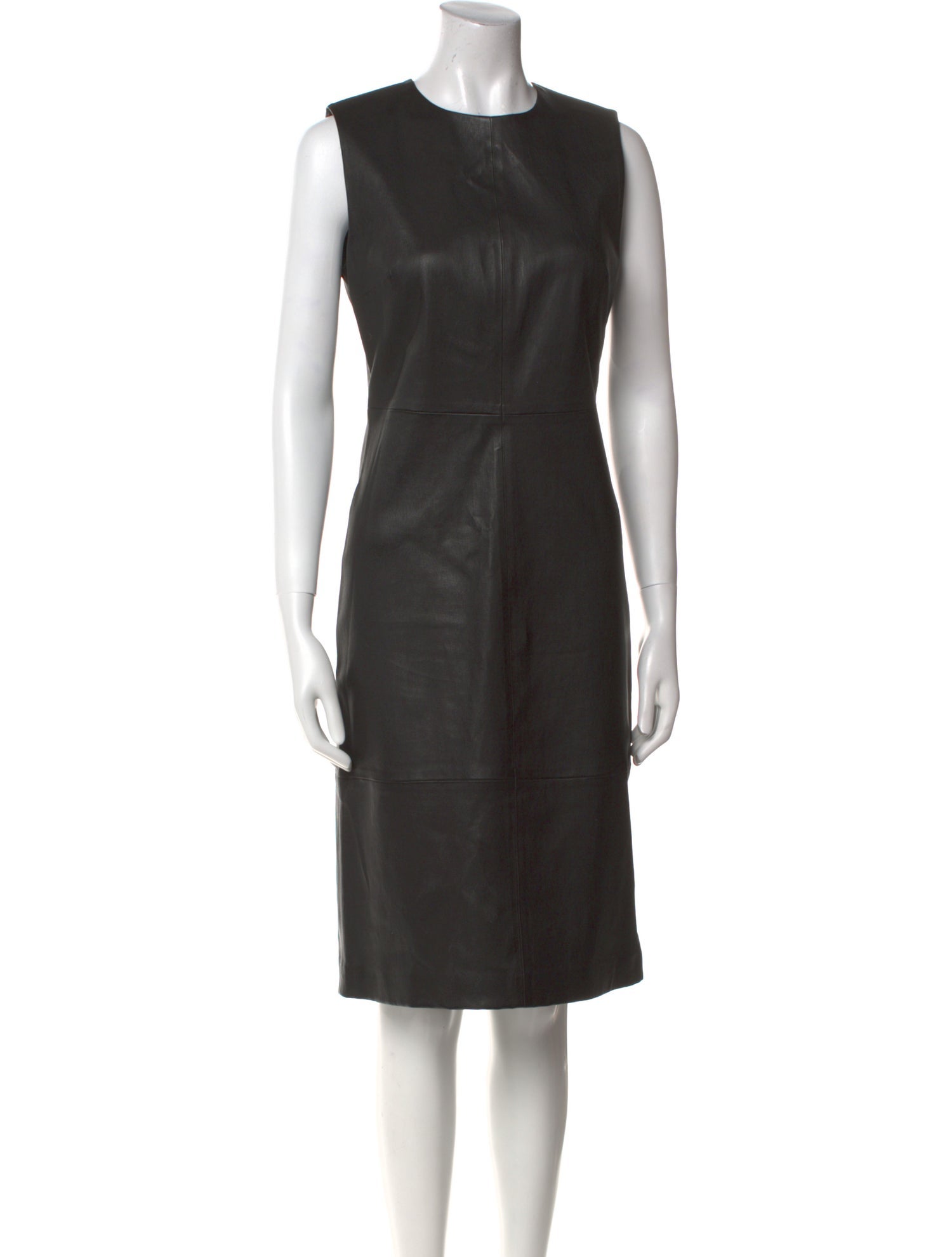 Vince Lamb Leather Midi Length Dress