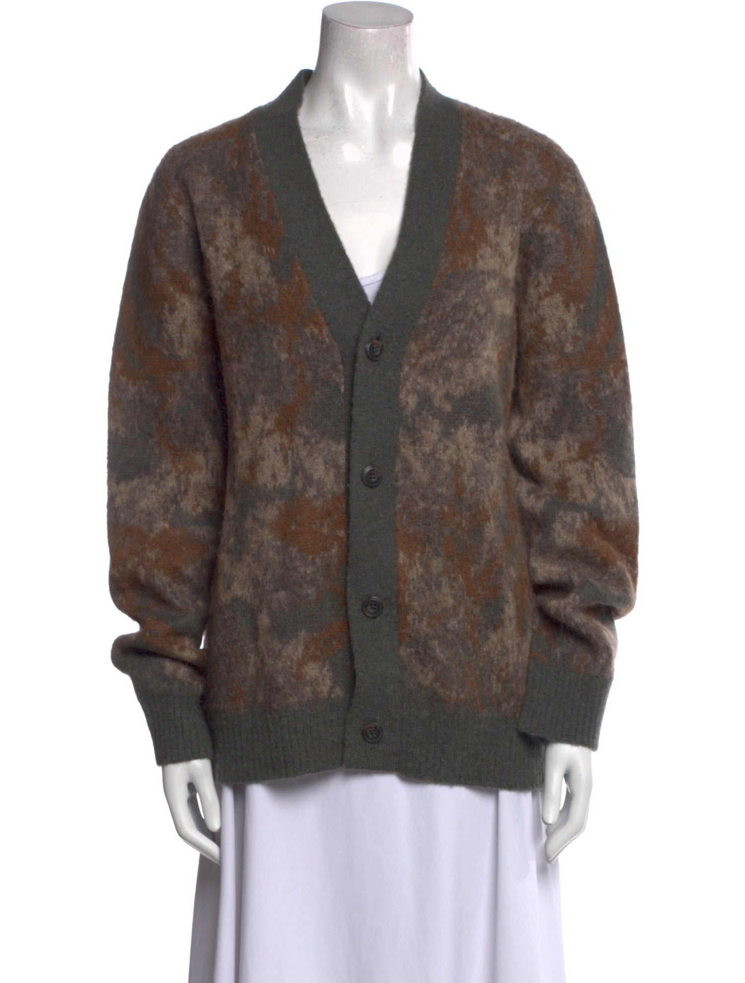 Vince Printed V-Neck Sweater