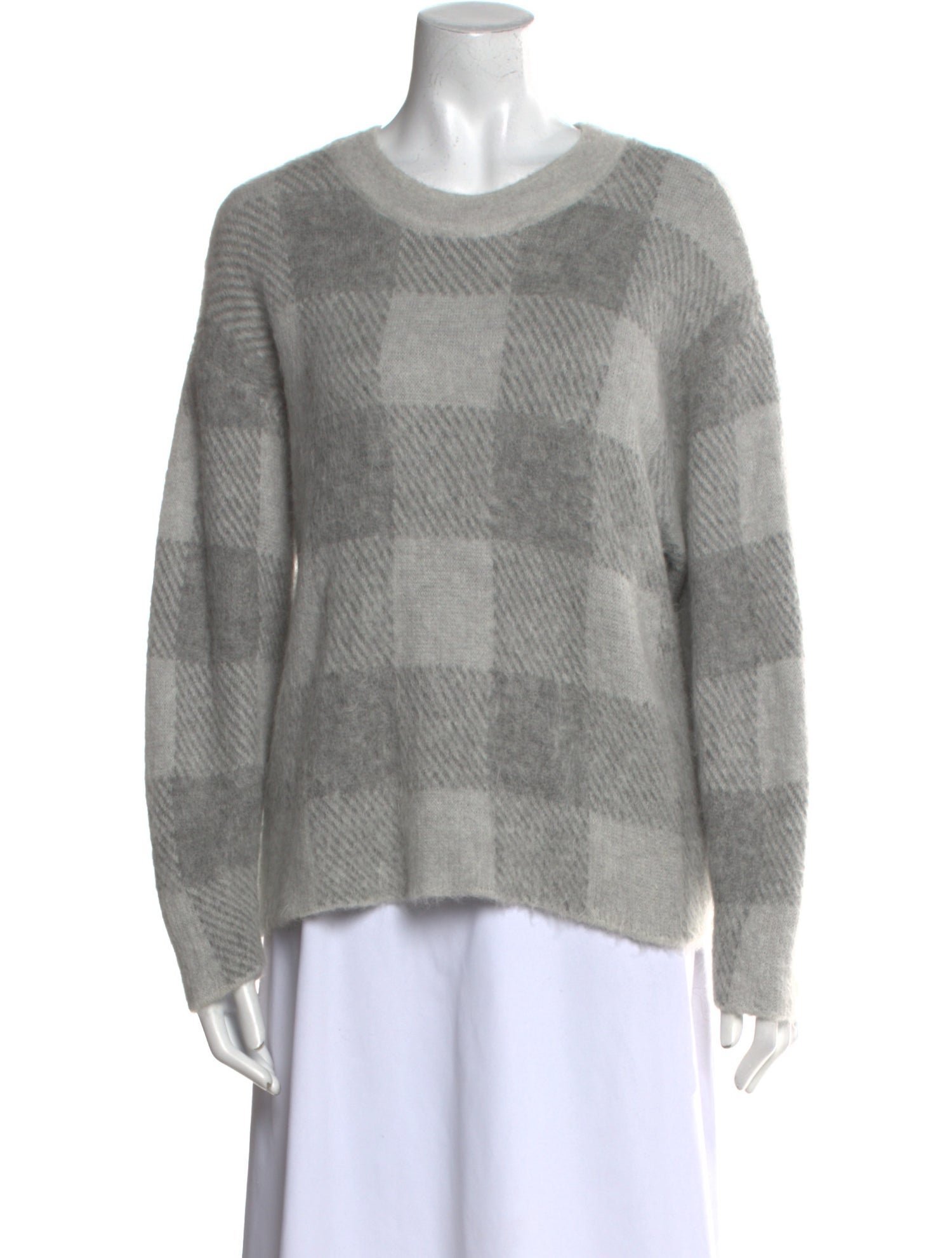Vince Alpaca Plaid Print Sweater