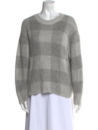 Vince Alpaca Plaid Print Sweater
