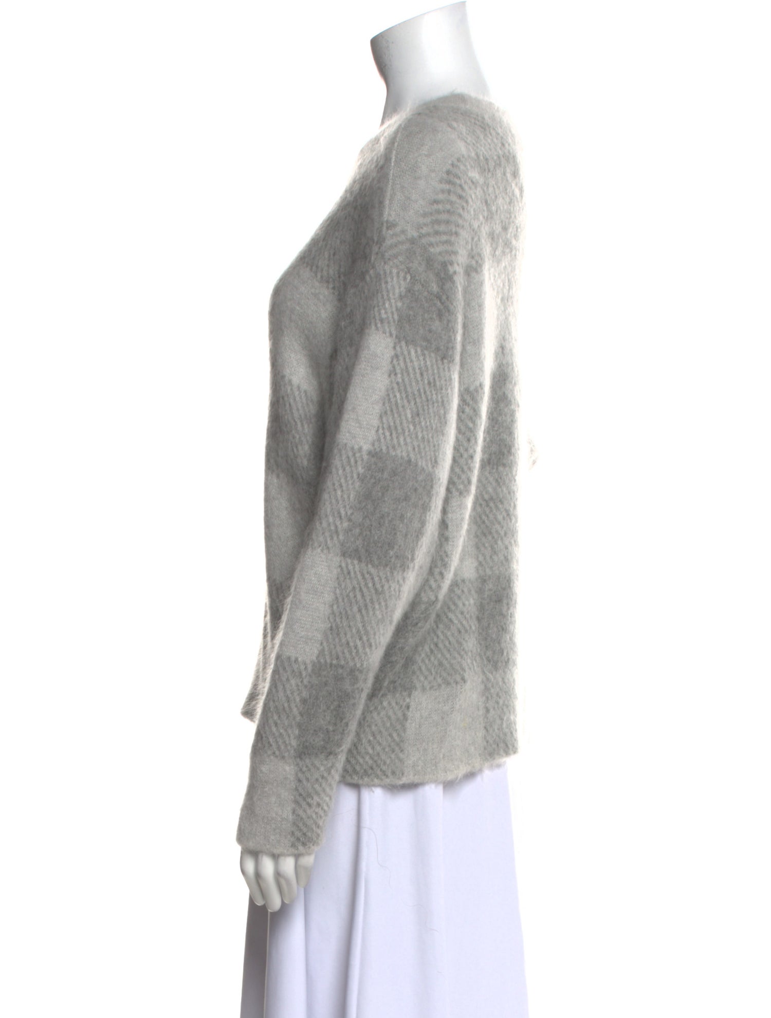 Vince Alpaca Plaid Print Sweater