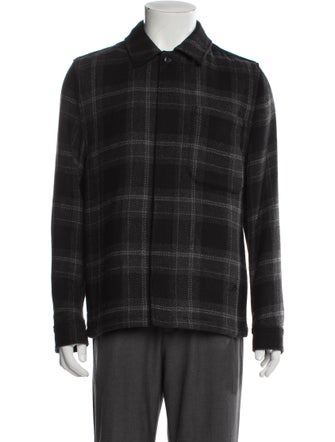 Vince Plaid Print Peacoat