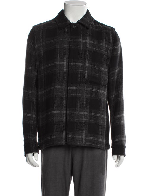 Vince Plaid Print Peacoat