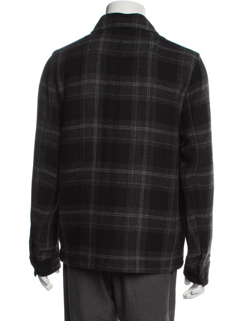 Vince Plaid Print Peacoat