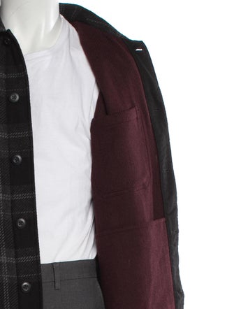 Vince Plaid Print Peacoat