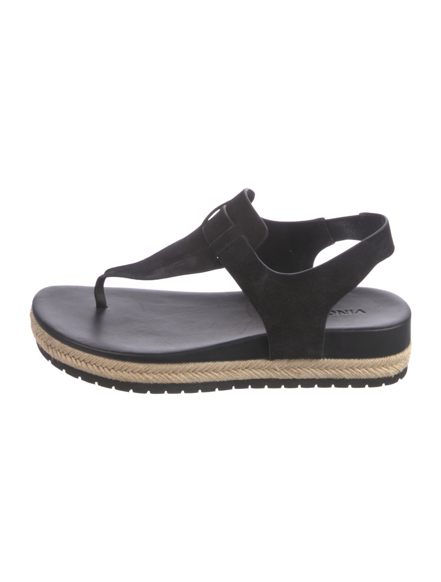 Vince Leather T-Strap Sandals