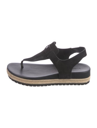 Vince Leather T-Strap Sandals