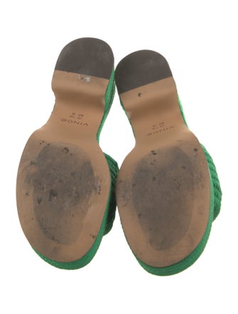 Vince Leather Trim Embellishment Slides