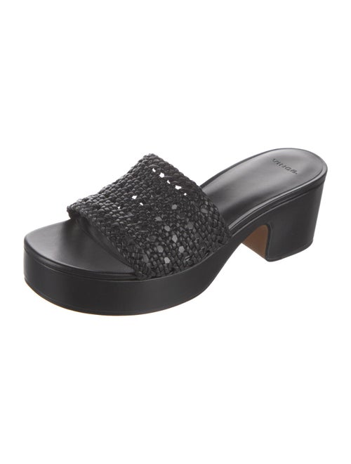 Vince Leather Braided Accents Slides