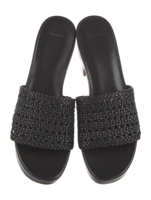 Vince Leather Braided Accents Slides