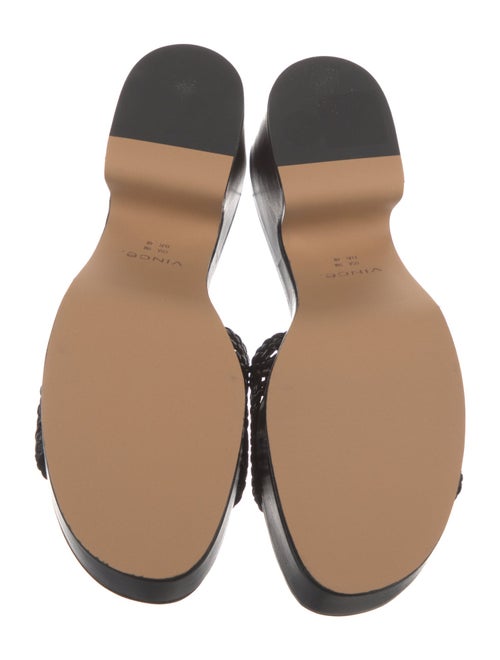 Vince Leather Braided Accents Slides