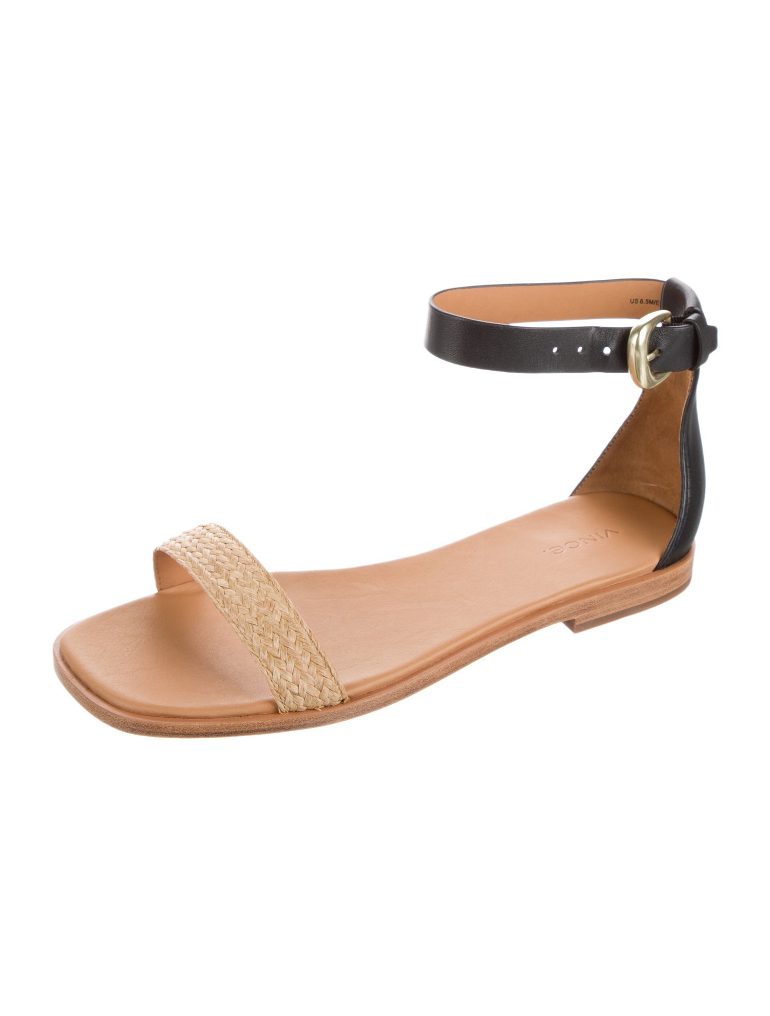 Vince Leather Braided Accents Sandals