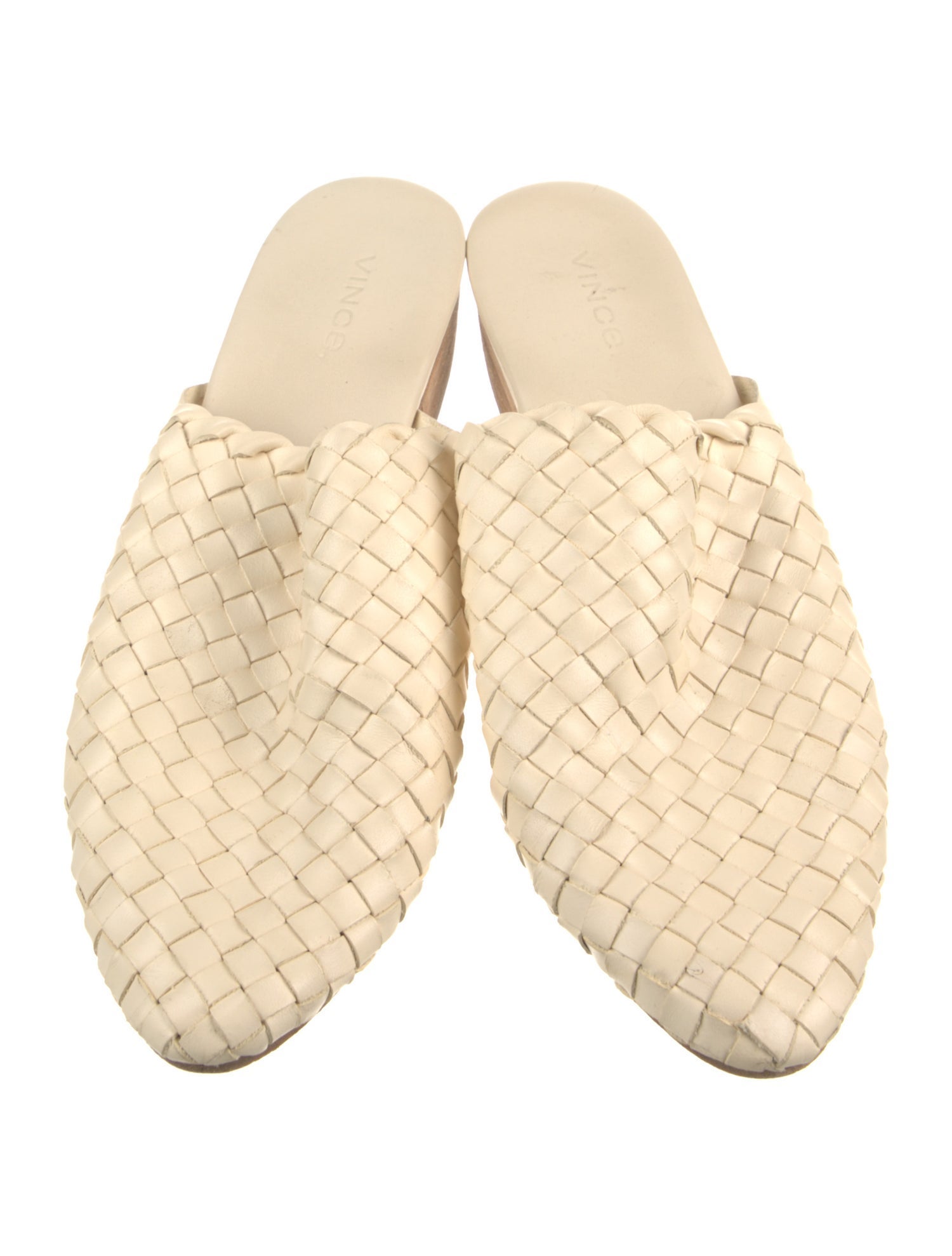 Vince Leather Braided Accents Mules