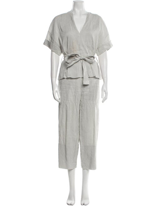Vince Linen Striped Pant Set