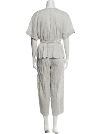 Vince Linen Striped Pant Set