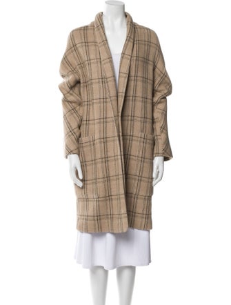 Vince Wool Plaid Print Coat