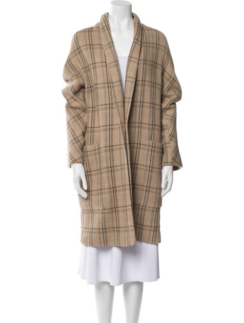 Vince Wool Plaid Print Coat