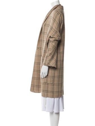 Vince Wool Plaid Print Coat