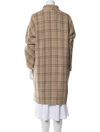 Vince Wool Plaid Print Coat