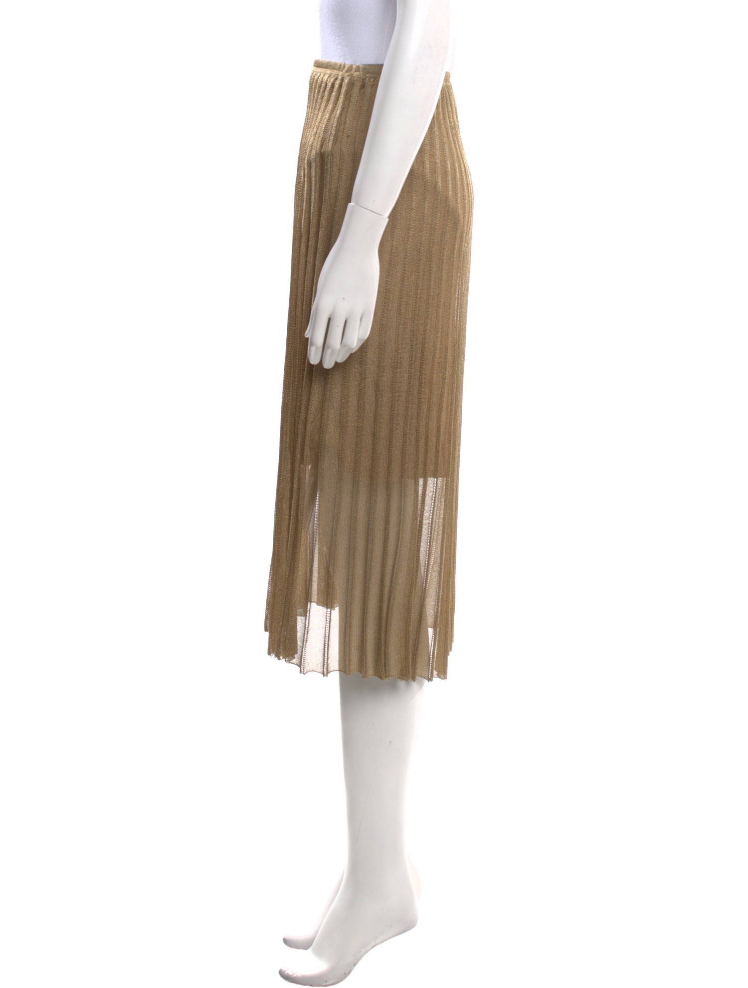 Vince Pleated Accents Midi Length Skirt