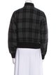Vince Wool Plaid Print Bomber Jacket