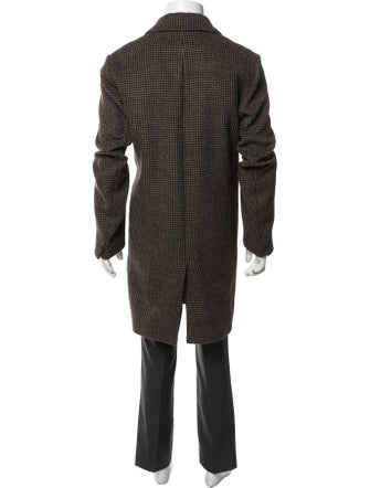 Vince Houndstooth Print Overcoat