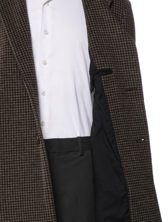 Vince Houndstooth Print Overcoat