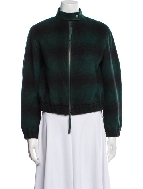 Vince Wool Plaid Print Jacket